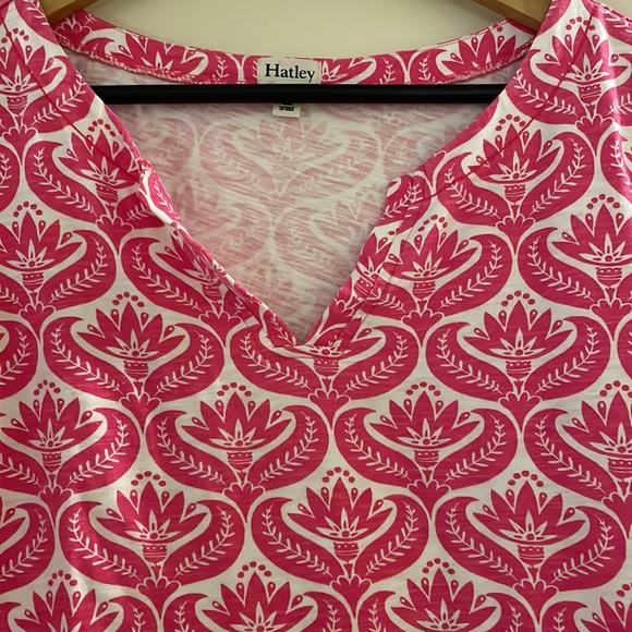 Hatley Pink and White Floral Peplum sleeve preppy dress - Picture 7 of 8